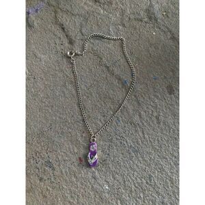 14K Gold Flip Flop NG Beach Anklet Diamonds